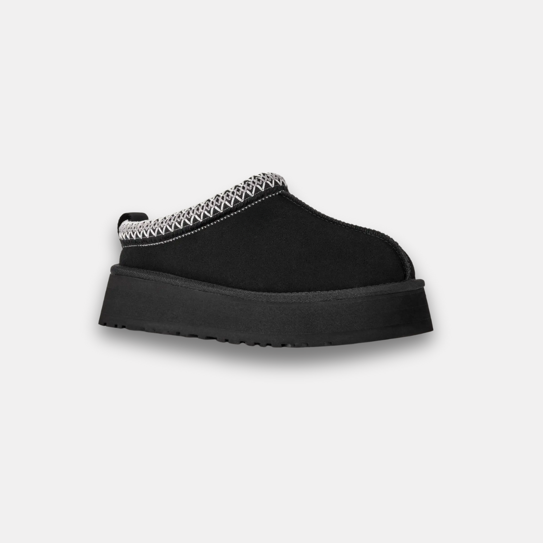 Leather Fluffy Fur Cozy Slippers