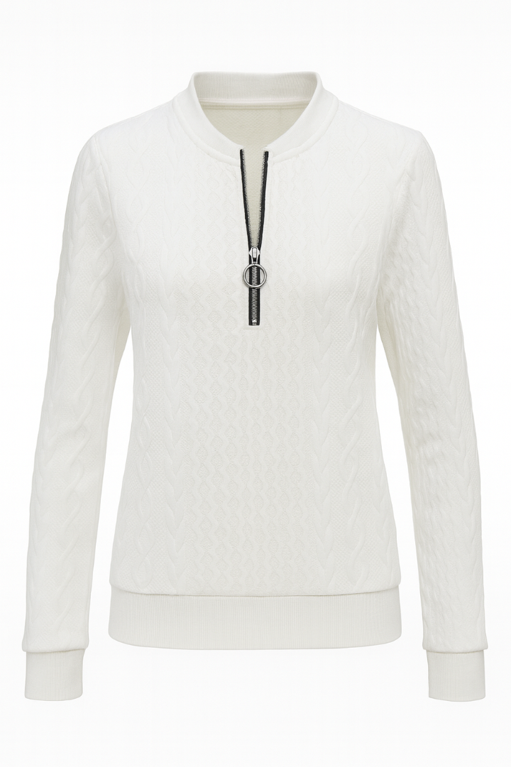 Cable Knit Zip Jumper | Lightweight & Layered Comfort