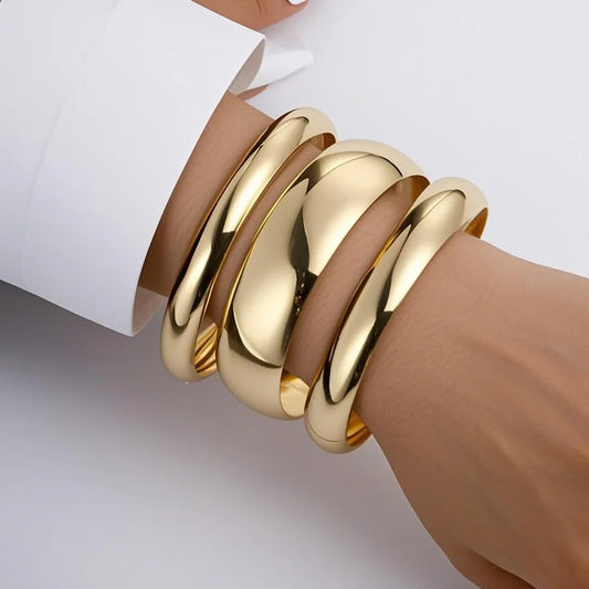 Classic Gold Color Wide Bangles