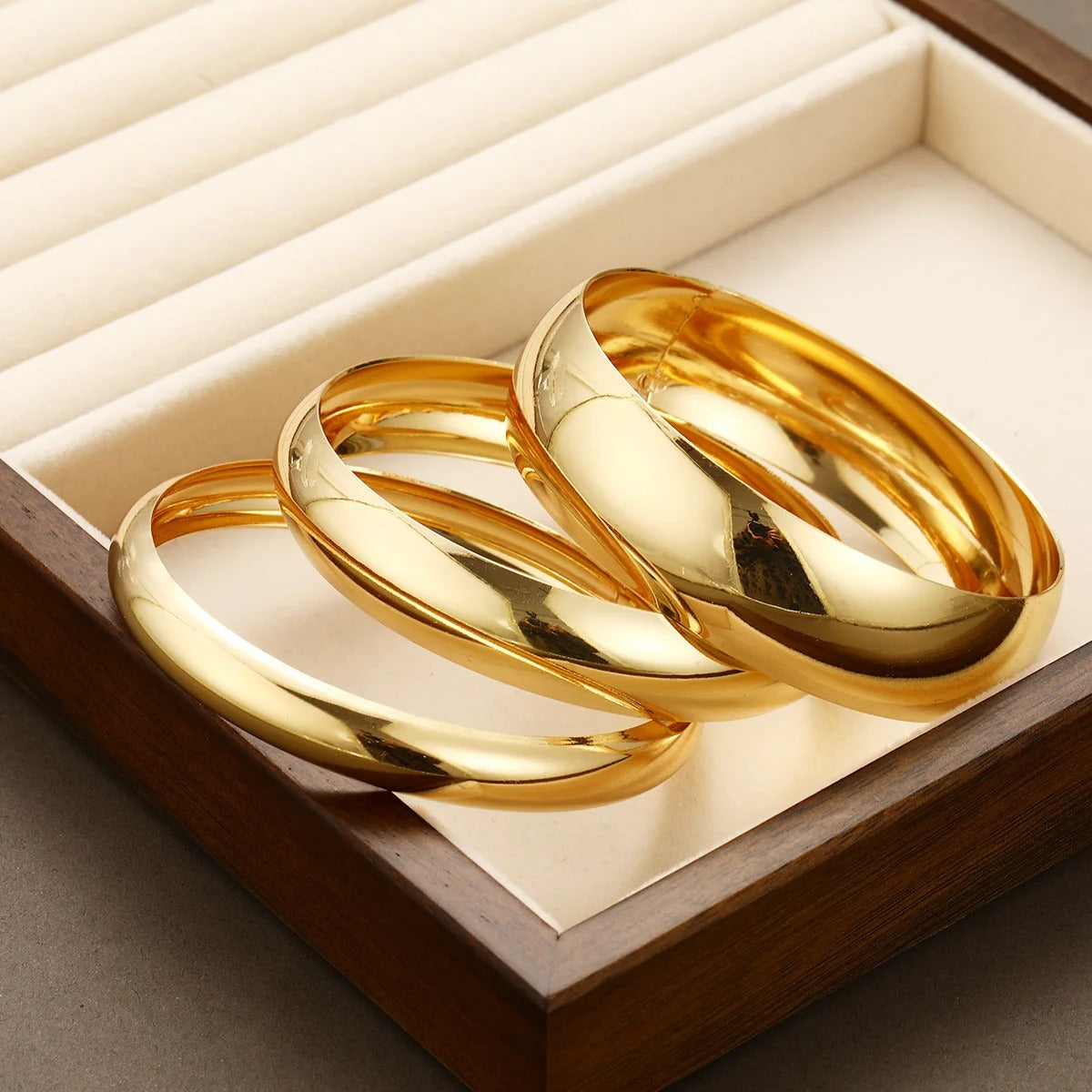 Classic Gold Color Wide Bangles