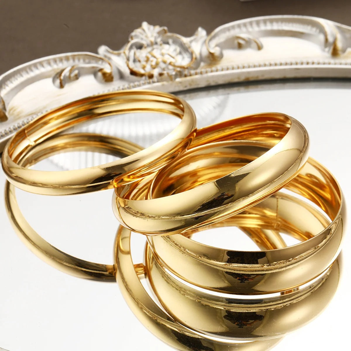 Classic Gold Color Wide Bangles